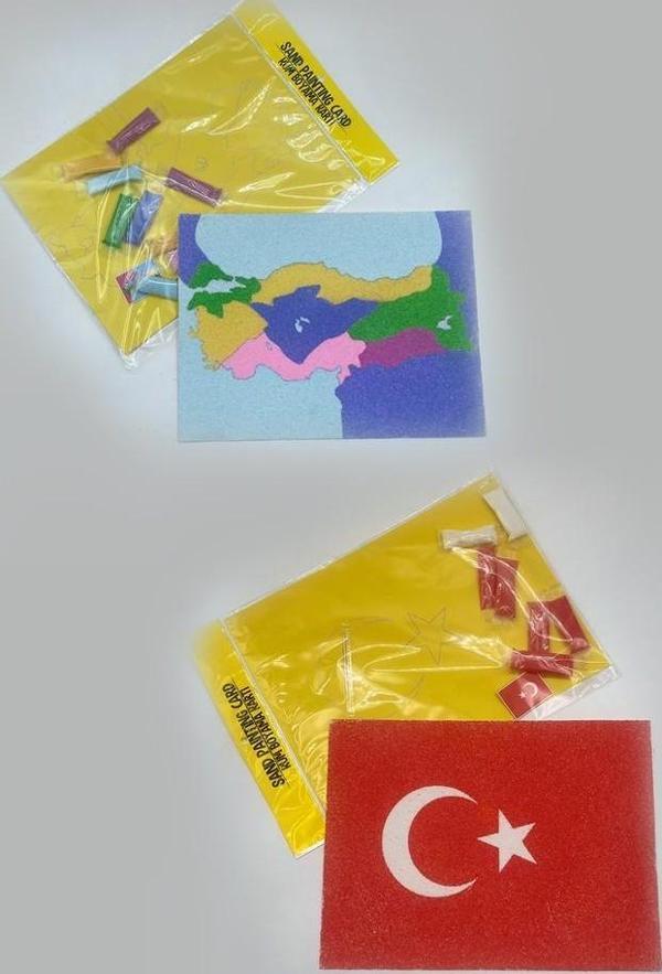 Türkiye'nin Renkleri, 10 Adet Büyük Boy Kum Boyama Seti-Red Castle KB-RC-101 - Image 1
