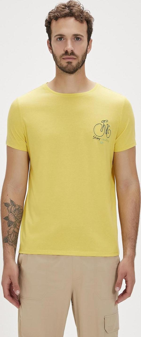 Re-Runway Sarı Baskılı Erkek Tişört - Image 1