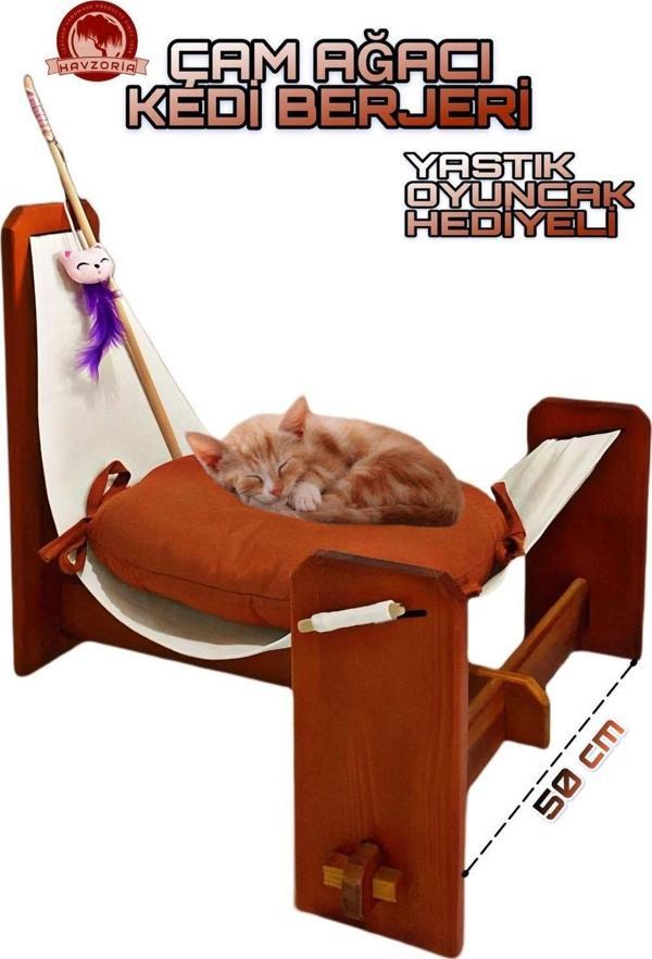 Çam Ağacı Kedi Berjeri - Hamak Beşik - Kedi Evi - Kedi Salıncağı - Kedi Yatağı - Oyun Alanı - Image 1