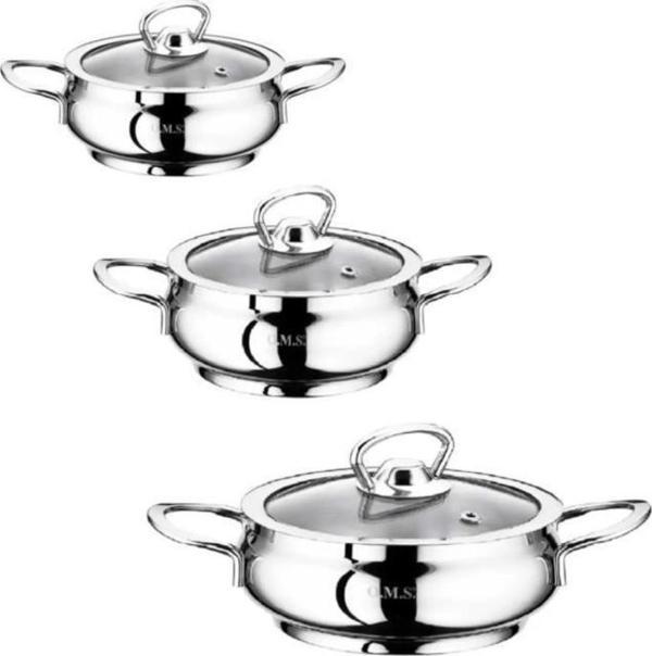 OMS 6 Parça Küre Çelik Sahan Seti Silver 1071 - Image 1