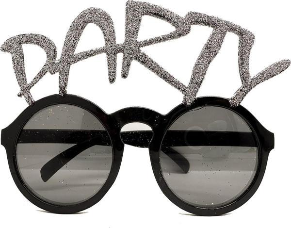 Gümüş Simli Party Yazılı Parti Gözlüğü Show 15x7 cm - Image 1