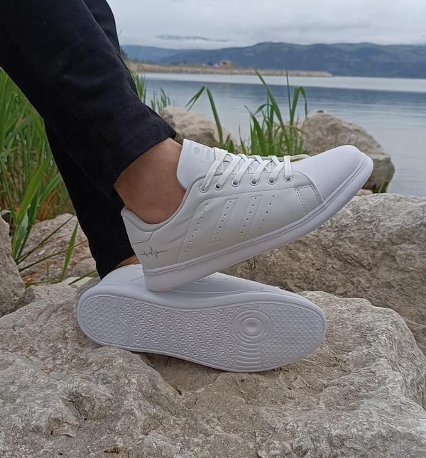 Bestof 041 Beyaz Sneaker Düz Taban Spor Ayakkabı - Image 1