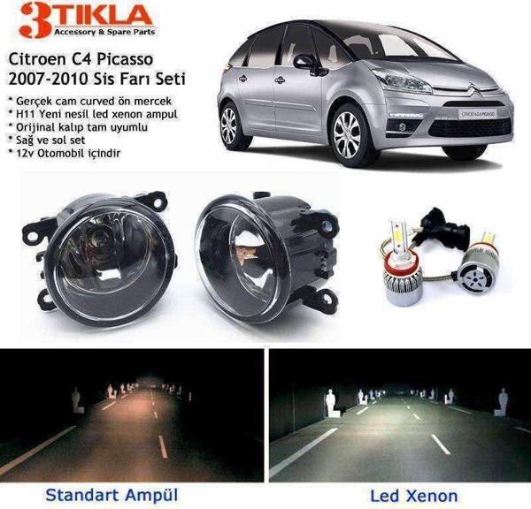 Citroen C4 Picasso 2007-2010 Beyaz Led Xenon Sis Farı Seti - Image 1