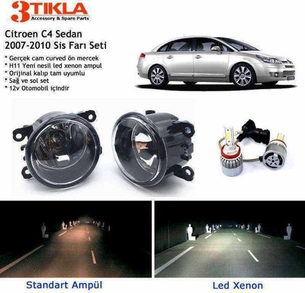 Citroen C4 Sedan 2007-2010 Beyaz Led Xenon Sis Farı Seti - Image 1