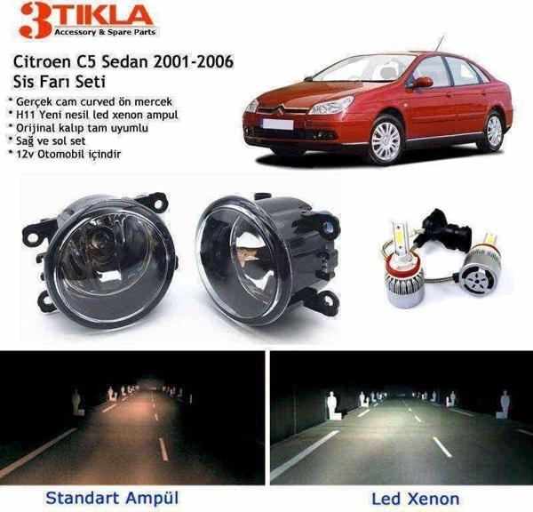 Citroen C5 Sedan 2001-2006 Beyaz Led Xenon Sis Farı Seti - Image 1