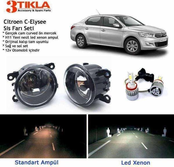 Citroen C-Elysee Beyaz Led Xenon Sis Farı Seti - Image 1