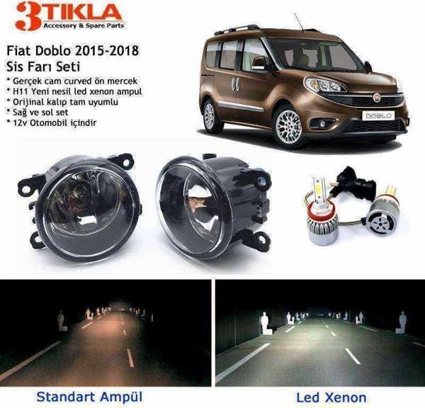 Fiat Doblo 2015-2018 Beyaz Led Xenon Sis Farı Seti - Image 1