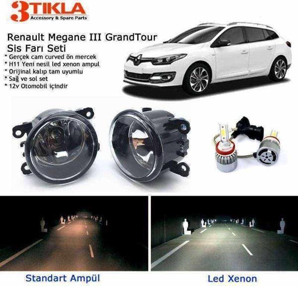 Renault Megane SW Grandtour 2008-2015 Beyaz Led Xenon Sis Farı Seti - Image 1