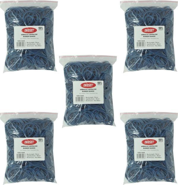 Ekoset Mavi Paket Ambalaj Para Lastiği 70mm 5.000 Adet - Image 1