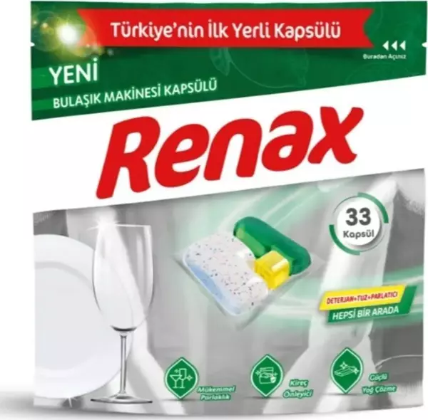 RENAX Bulaşık makinesi kapsülü 1 Paket 33 adet - Image 1