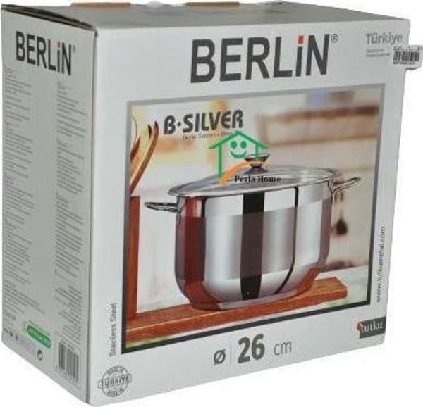 Berlin Tutku Silver 26x16 cm Derin Çelik Tencere - Image 1