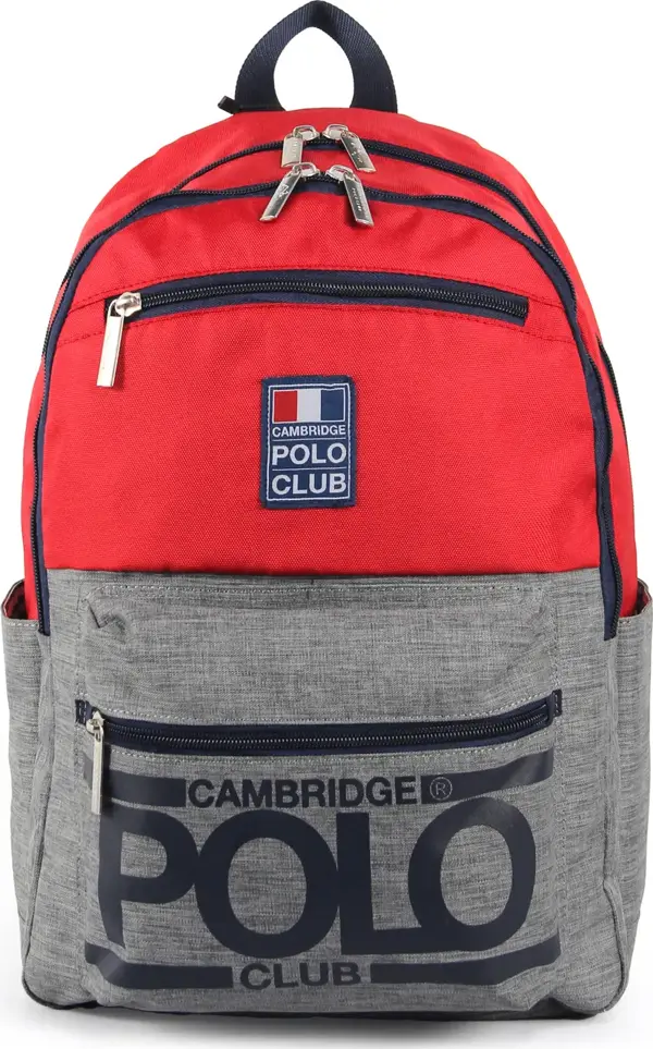 Cambridge Polo Club Street Style Dört Bölmeli Unisex Okul Sırt Çantası Kırmızı / CPO4016.003 - Image 1