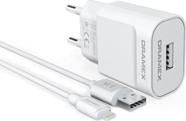 Dramex D21L Şarj Aleti Lightning Kablolu Set 2.1A - Image 1