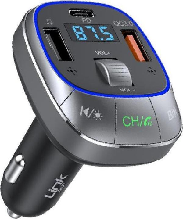 LinkTech GF17 48W PD + QC3.0 LED Ekranlı FM Transmitter - Image 1