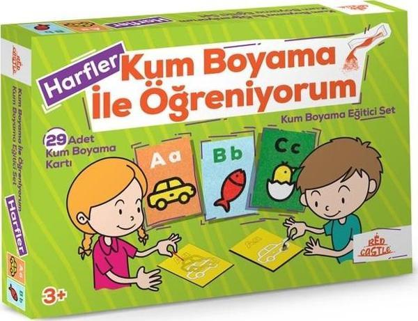 Eğitici ve Eğlenceli Kum Boyama Seti ile Harfleri Öğreniyorum-Red Castle RCSET-TUP-01-TR - Image 1