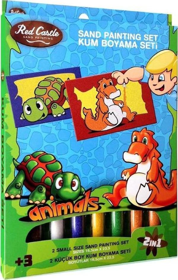 Eğitici ve Eğlenceli Kum Boyama Seti-Red Castle Kaplumbağa & Timsah DS-206 - Image 1
