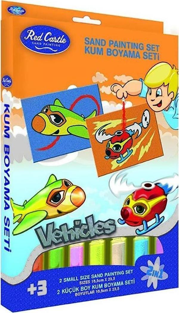 Eğitici ve Eğlenceli Kum Boyama Seti-Red Castle Uçak & Helikopter DS-207 - Image 1