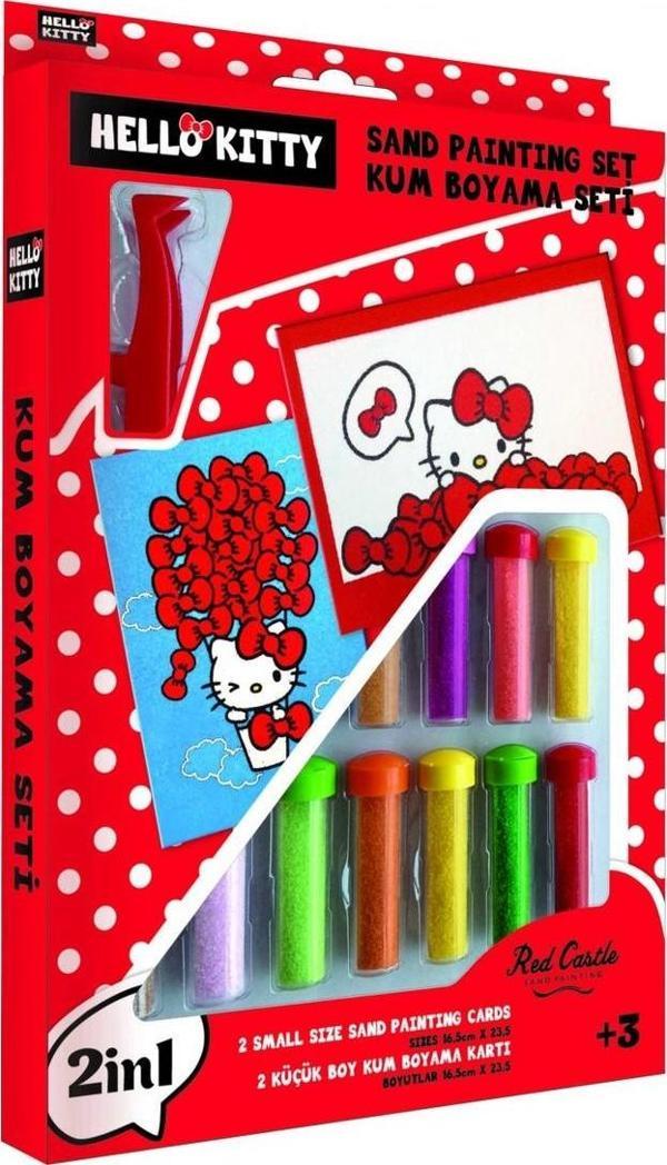 Hello Kitty Eğitici ve Eğlenceli Kum Boyama Seti 2in1-Red Castle DS-20 - Image 1