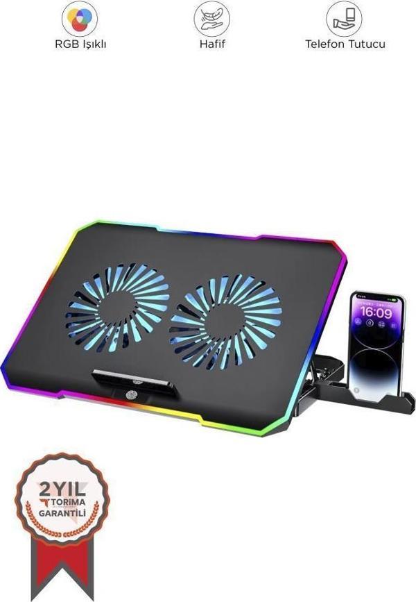 Torima CF-04 Ayarlanabilir Dizüstü Bilgisayar Rgb Soğutma Fanı Siyah - Image 1