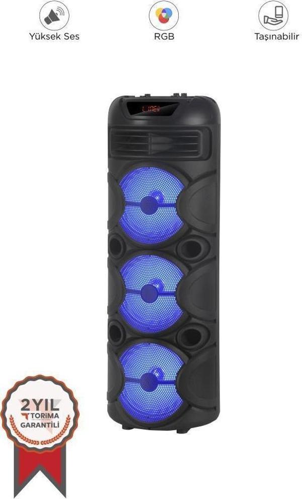 Torima D31 Led Işıklı Mikrofonlu Kumandalı Bluetooth Hoparlör  - Image 1