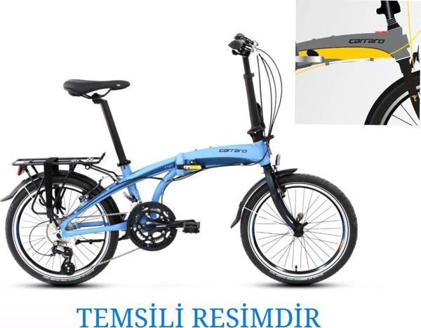 Carraro Flexi 116 V Fren 20"Jant 16 Vites 32 Kadro Katlanır Bisiklet Mat Kül Gri Siyah Sarı - Image 1