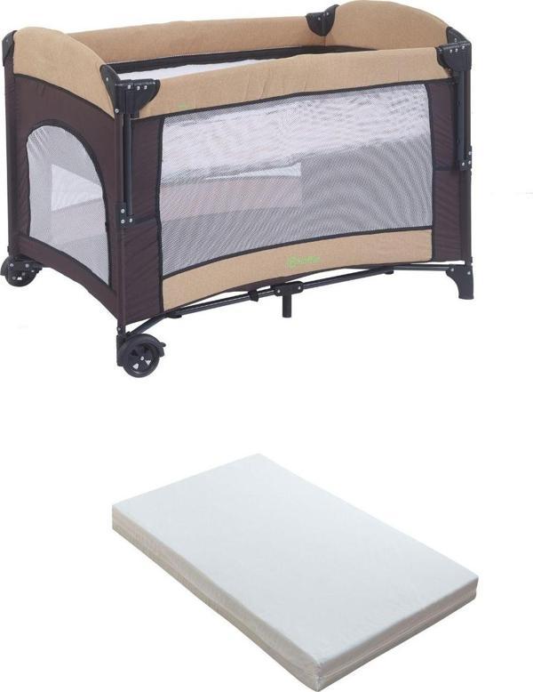 Hoffie Mastic Anne Yanı Park Yatak Sallanır Oyun Parkı Cibinlikli Yatak Hediyeli 70x110 Cm - Image 1