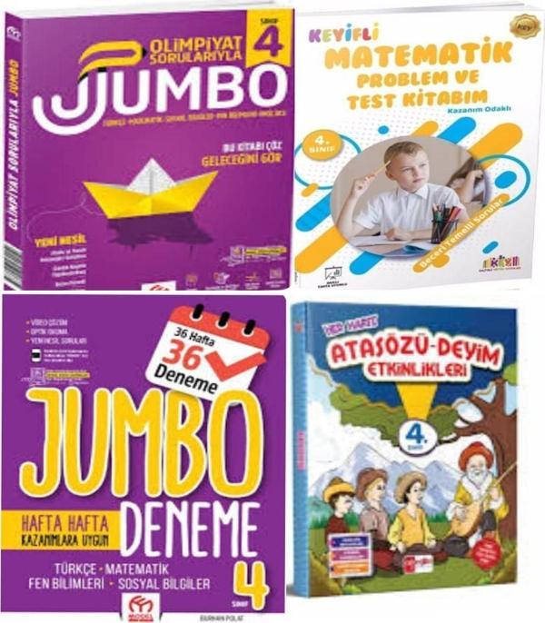 4. Sınıf Olimpiyat Jumbo Soru Bankası + Tüm Dersler Deneme Ve Problem Test Kitabım+ Atasözü Deyimler - Model Eğitim Yayınları - Image 1