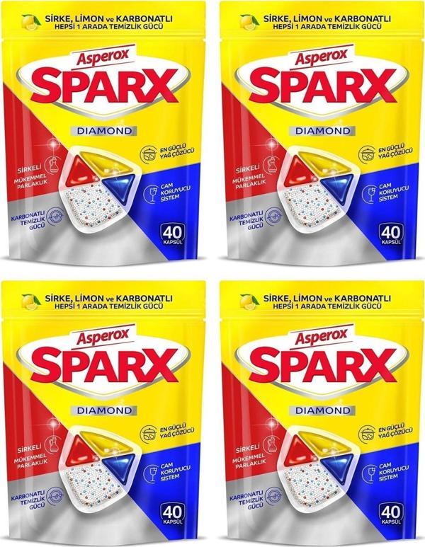 Asperox Sparx Diamond Bulaşık Makinesi Kapsülü 40'lı x 4 Adet - Image 1