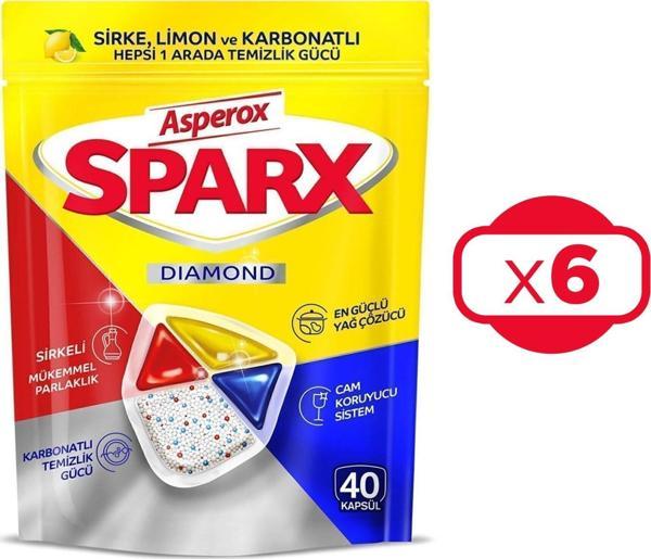 Asperox Sparx Diamond Bulaşık Makinesi Kapsülü 40'lı x 6 Adet - Image 1