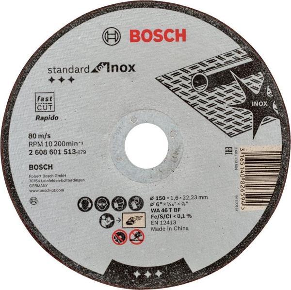 Bosch - 150*1,6 mm Standard Seri Düz Inox (Paslanmaz Çelik) Kesme Diski (Taş) - Rapido - Image 1