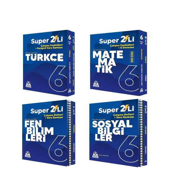 Örnek Akademi 6.Sınıf Süper İkili Türkçe Matematik Fen ve Sosyal Bilimler Seti 4 Kitap - Örnek Akademi - Image 1