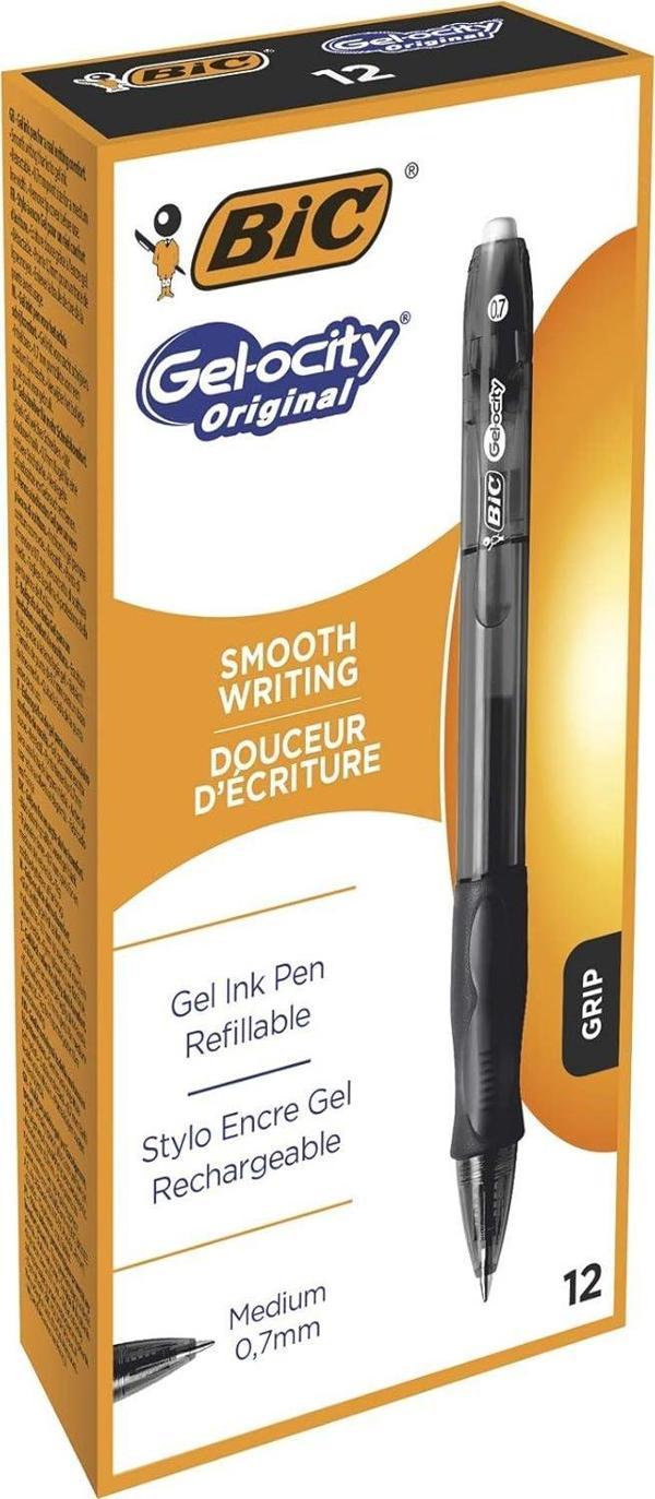 Bic Basmalı Jel Tükenmez Kalem Gelocity Original Siyah 829157 (12 Li Paket) - Image 1