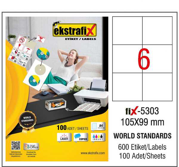 Ekstrafix Lazer Etiket 105X99M Fix-5303  - Image 1