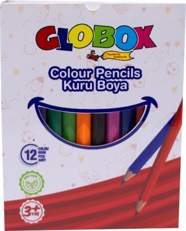 Globox Kuru Boya Kalemi Kısa 12 Renk 3670 - Image 1