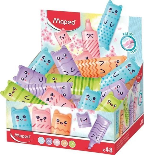 Maped Fosforlu Kalem (İşaret Kalemi) Mini Pastel 743605 (48 Li Paket) - Image 1