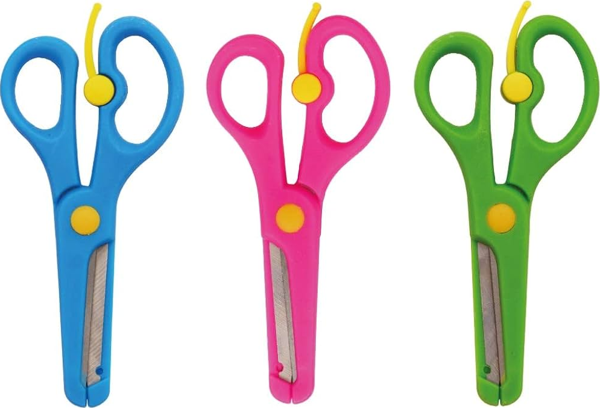 Puti Okul Makası Pastel Renkli Korumalı Yaylı 09889 (24 Lü Paket) - Image 1