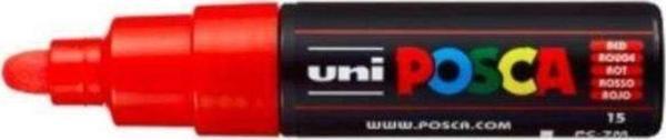 Uni-Ball Posca Su Bazlı Boyama Kalemi 4.5-5.5 Mm Poster Markörü Kırmızı pc-7m (6 Lı Paket) - Image 1