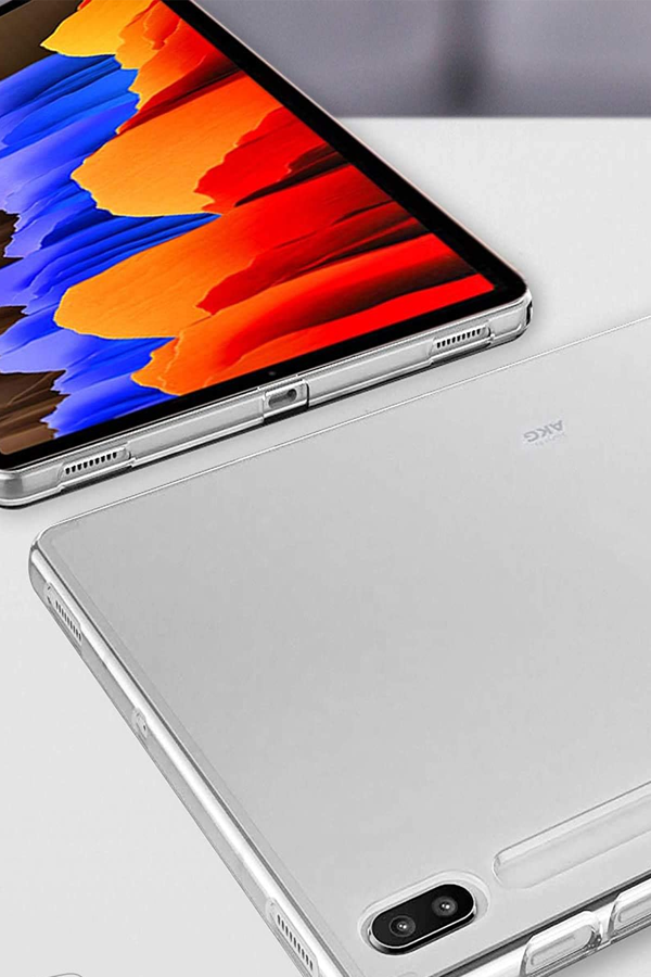 Samsung Galaxy T970 Tab S7 Plus 12.4 inç Uyumlu Anti Şeffaf Silikon Kılıf - Image 1
