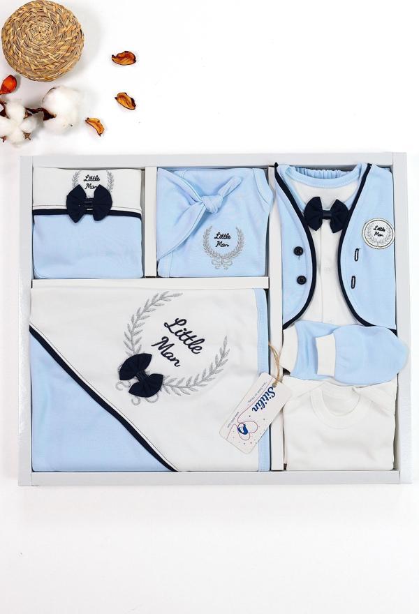 Erkek Bebebek  Yenidoğan Mavi 10 Lu Tulumlu Hastane Çıkışı STL6665 - Image 1