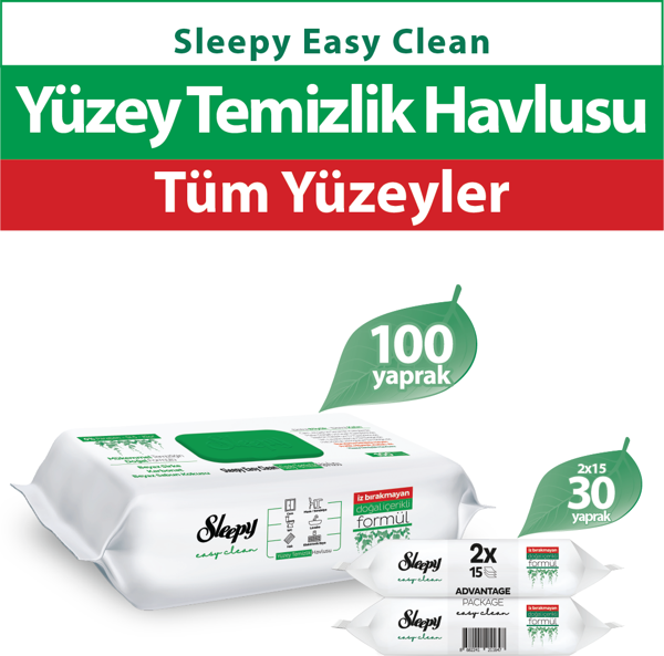 Sleepy Easy Clean Yüzey Temizlik Havlusu 100+2x15 (130 Yaprak) - Image 1