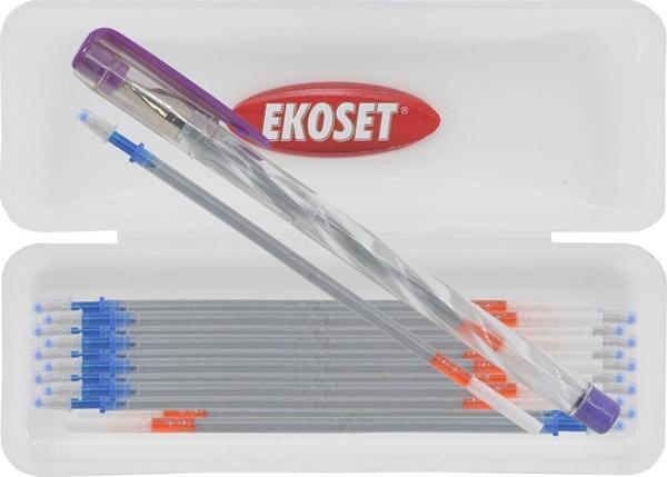Ekoset Gümüş Deri Kalemi ve 20 Adet Kalem içi  - Image 1