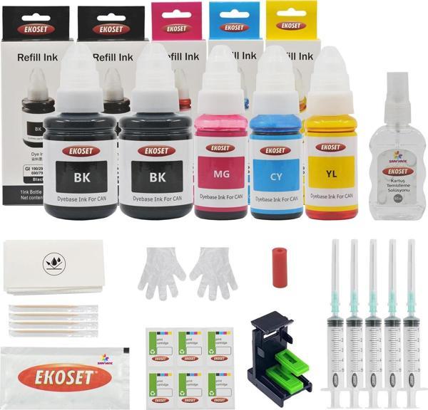 Ekoset Canon E204 E304 E3140 PG-46/56 uyumlu Kartuş Dolum Seti Renkli 5'li set - Image 1