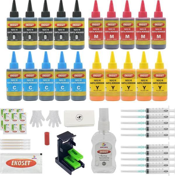 Ekoset Canon E204 E304 E3140 uyumlu Kartuş dolum seti 4x500ML - Image 1