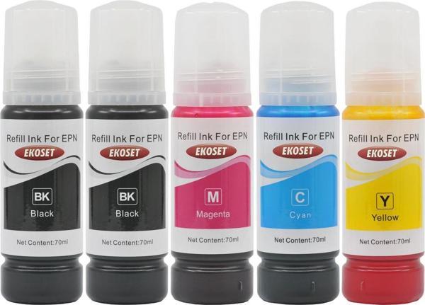 Ekoset Epson 103 L1210 L1250 L3210 L3211 Uyumlu Muadil Mürekkep 70ml 5 adet - Image 1