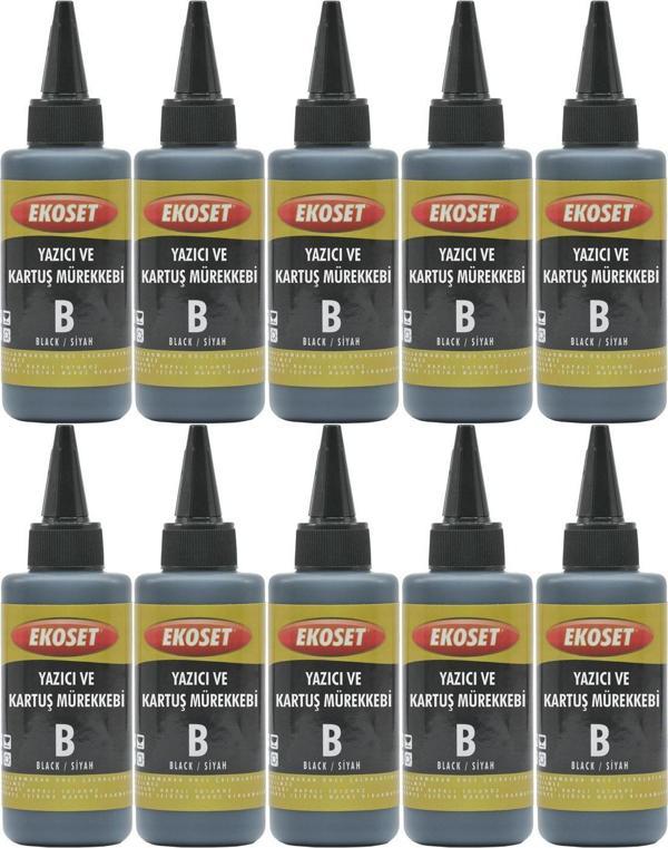 Ekoset Epson L3250 L3251 L3260 L3266 Siyah Muadil Mürekkep 100ml 10'lu set - Image 1