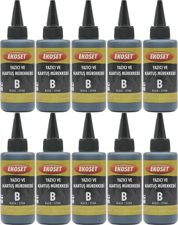 Ekoset Epson L3256 L5290 L5296 Siyah Muadil Mürekkep 100ml 10'lu set - Image 1