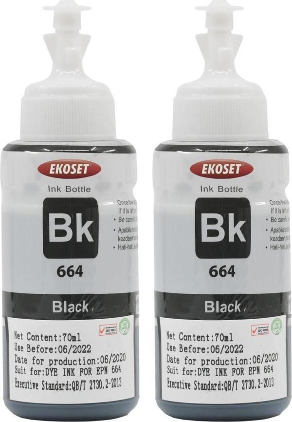 Ekoset Epson L486 Uyumlu Siyah Muadil Mürekkep 2 adet 70 ml - Image 1