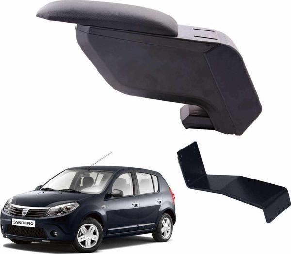 3 Tıkla Dacia Sandero 2010 Delmesiz Çelik Ayaklı Siyah Kolçak Kol Dayama - Image 1