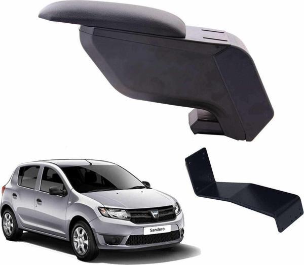 3 Tıkla Dacia Sandero 2014 Delmesiz Çelik Ayaklı Siyah Kolçak Kol Dayama - Image 1