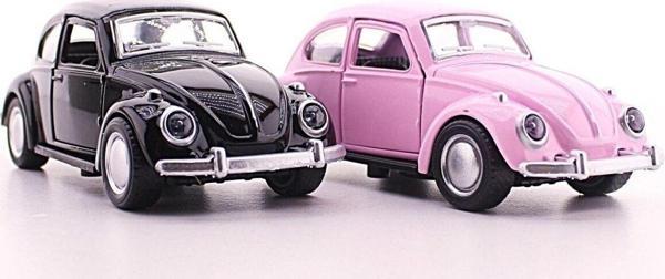 Adm Store 2 Adet Siyah Pembe Metal Vosvos Araba Nostaljik Sevgiliye Eşe Sürpriz Hediye Dıe Cast Büyük Boy 12cm - Image 1